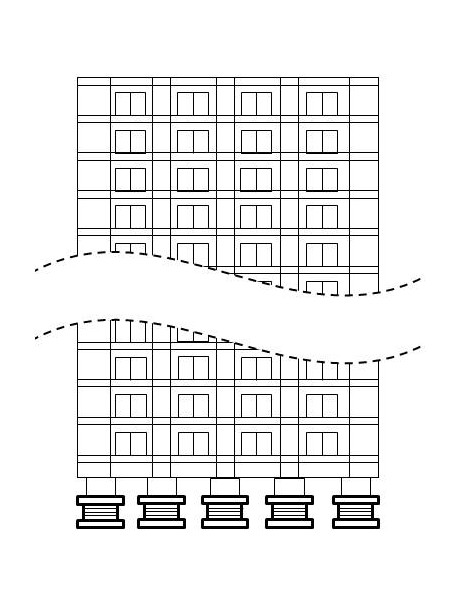 免震ゴム設置建物のイメージ