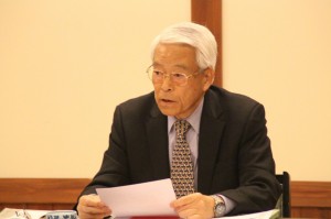 ３つの目標達成に向けて述べる野田会長