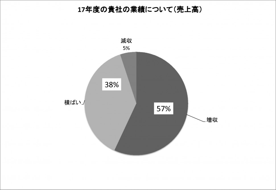 17年度の貴社の業績について（売上高）