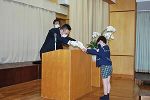 表彰の様子・中関幼稚園