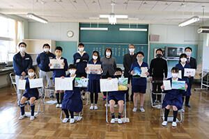 表彰の様子・長府小学校