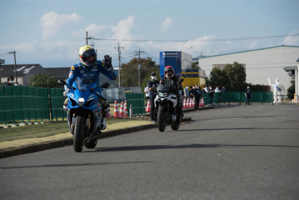 青木選手と走行