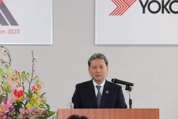 横浜ゴムが入社式を開催　山石社長が安全と成長を求める