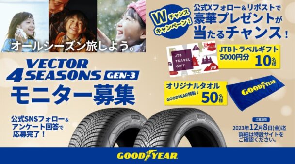 グッドイヤー、キャンペーン実施　ＶＥＣＴＯＲ　４ＳＥＡＳＯＮＳ　ＧＥＮ－３