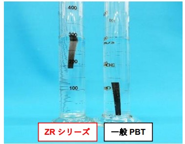 比重 １・０を下回るためＺＲシリーズが水に浮く様子