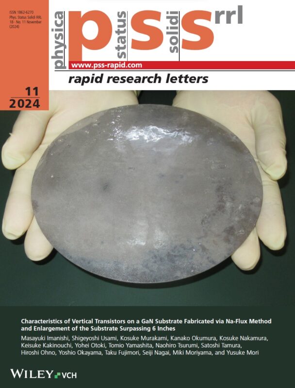国際的な学術誌「ｐｈｙｓｉｃａ ｓｔａｔｕｓ ｓｏｌｉｄｉ」の扉ページ