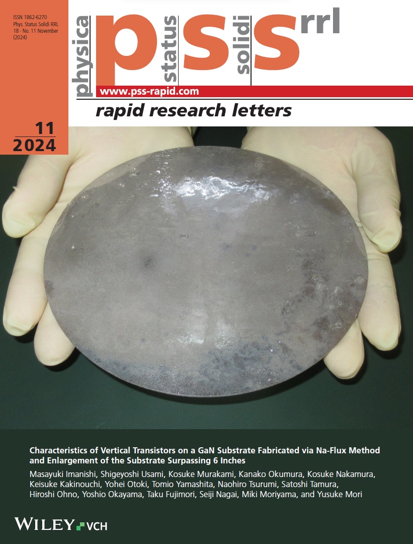 国際的な学術誌「ｐｈｙｓｉｃａ ｓｔａｔｕｓ ｓｏｌｉｄｉ」の扉ページ