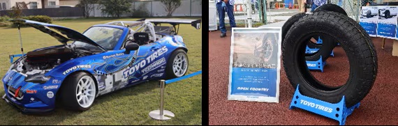 レース車両やタイヤを展示