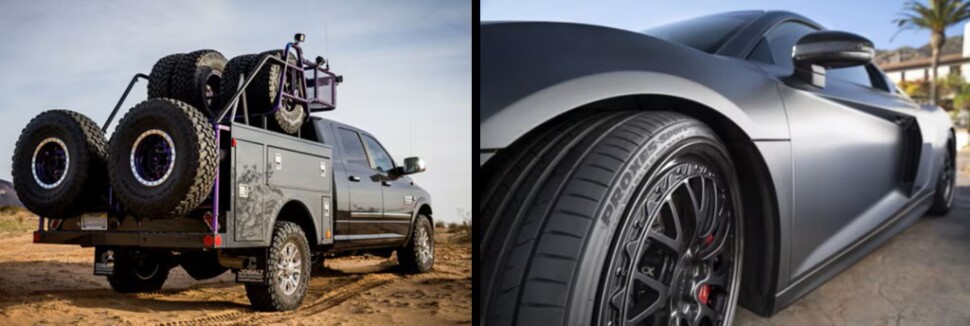 左：ＯＰＥＮ　ＣＯＵＮＴＲＹ　Ｍ／Ｔ装着車両・右：ＰＲＯＸＥＳ　Ｓｐｏｒｔ装着車両