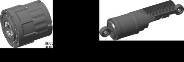 新開発したロータリーアクチュエータ（写真左）とリニアアクチュエータ（写真右）