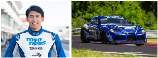 左：中山雄一選手　右：２０２５年のニュルブルクリンク24時間耐久レース参戦時の様子