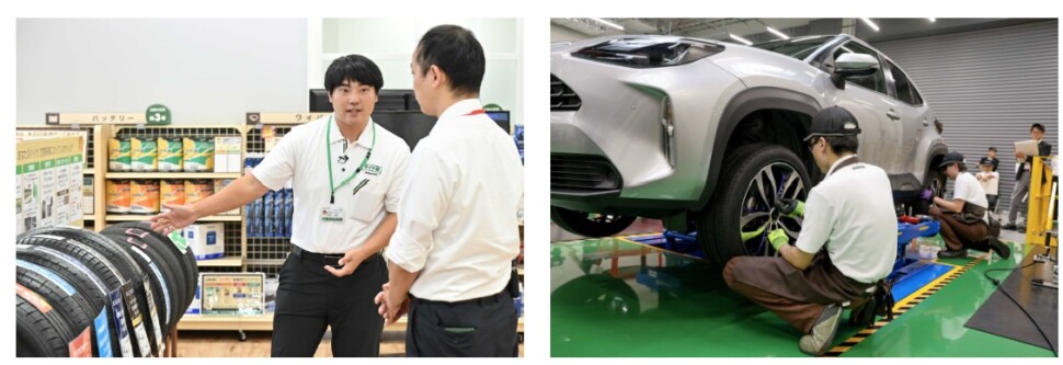 競技の様子、左から接客グランプリ、技能グランプリ